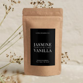 Eenvoudig kaartenlabel minimalistisch zwart-wit voedselcontainer etiket