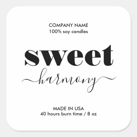 Eenvoudig kaartenlabel Modern minimalist Vierkante Sticker (Voorkant)