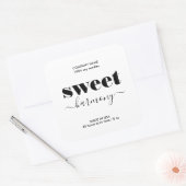 Eenvoudig kaartenlabel Modern minimalist Vierkante Sticker (Envelop)