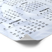 Eenvoudig kalender 2021 voor White Floral | POSTER (Hoek)