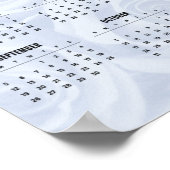 Eenvoudig kalender 2021 voor White Floral | POSTER (Hoek)