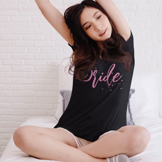 Eenvoudig kalligrafie schrift bruid schattig t-shirt