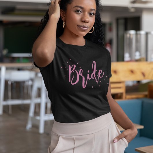 Eenvoudig kalligrafie schrift bruid schattig t-shirt