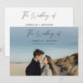 Eenvoudig kalligrafiescript Horizontale fotobruilo Kaart (Voorkant / Achterkant)