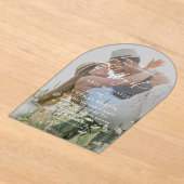 Eenvoudig kalligrafiescript Minimalistische fotobr Acryl Uitnodigingen (Laagn)