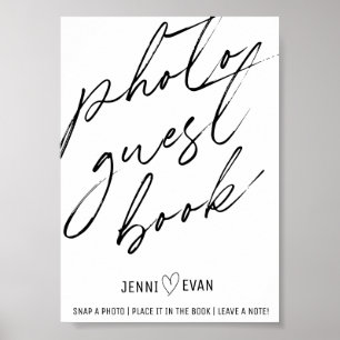 Eenvoudig kalligrafisch foto van het gebaar rond h poster