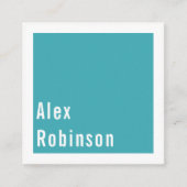 Eenvoudig kanaals blauw vierkant visitekaartje (Voorkant)