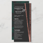 Eenvoudig kantelbaar Roos Gold Border Black Chic W Programmakaart (Voorkant / Achterkant)