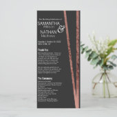 Eenvoudig kantelbaar Roos Gold Border Black Chic W Programmakaart (Staand voorkant)