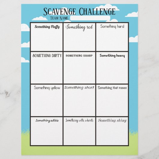 Eenvoudig kantoor-scavenjachtjachtbordbriefje (Voorkant)