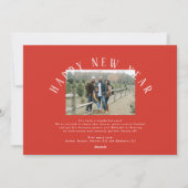 Eenvoudig karmozijnrood gebogen vrolijk kerstfeest feestdagenkaart (Achterkant)