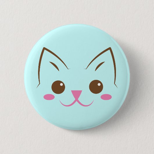 Eenvoudig kat gezicht zo schattig! ronde button 5,7 cm (Voorkant)