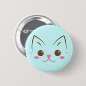 Eenvoudig kat gezicht zo schattig! ronde button 5,7 cm (Voorkant /achterkant)
