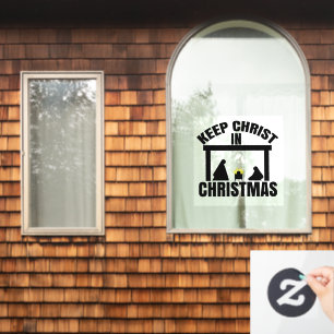 Eenvoudig KEEPSCHRIST IN CHRISTMAS Raamsticker