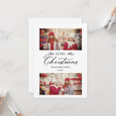 Eenvoudig Kerst met kerst Botanische Branches 2 Fo Kaart (Voorkant / Achterkant in situ)