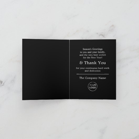 Eenvoudig kerstbalontwerp, seizoensarbeider bedankkaart (Binnen)