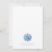 Eenvoudig kerstblauw klein sneeuwvlok Baby shower Kaart (Achterkant)
