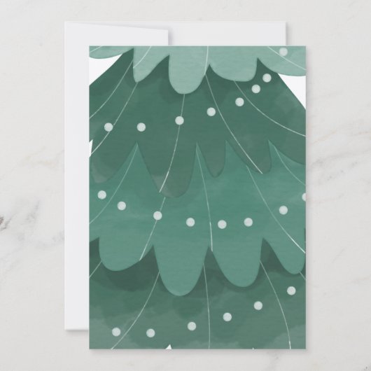 Eenvoudig kerstbomen feest kaart (Achterkant)