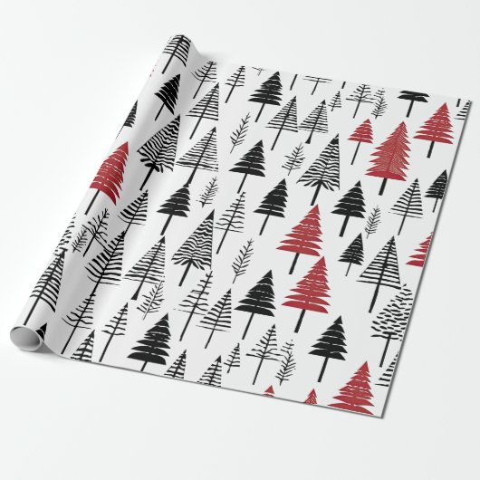 Eenvoudig kerstboom inpakpapier (Uitgerold)