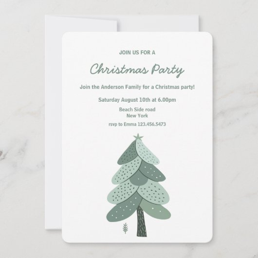 Eenvoudig kerstboom kerstfeest kaart (Voorkant)