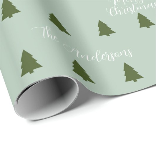 Eenvoudig kerstboom monogram inpakpapier (Rol Hoek)