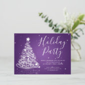 Eenvoudig kerstboom Paarse feestdag Kaart (Staand voorkant)