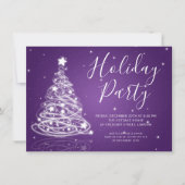 Eenvoudig kerstboom Paarse feestdag Kaart (Voorkant)
