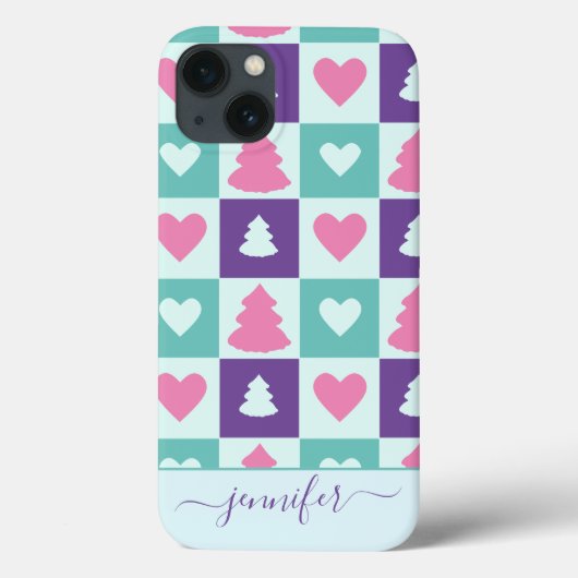 Eenvoudig kerstboom patroon Case-Mate iPhone hoes (Achterkant)