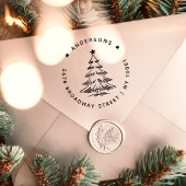 Eenvoudig kerstboom retouradres zelfinktende stempel