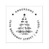 Eenvoudig kerstboom retouradres zelfinktende stempel (Design)