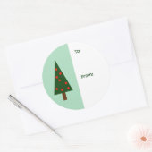 Eenvoudig kerstboomformaat Ronde cadeaulabel Sticker (Envelop)