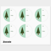 Eenvoudig kerstboomformaat Ronde cadeaulabel Sticker (Vel)