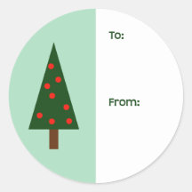Eenvoudig kerstboomformaat Ronde cadeaulabel