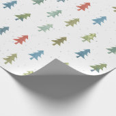 Eenvoudig kerstboomkleurig Waterverf patroon Cadeaupapier (Hoek)