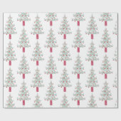 Eenvoudig kerstboompatroon cadeaupapier (Vlak)