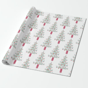 Eenvoudig kerstboompatroon cadeaupapier