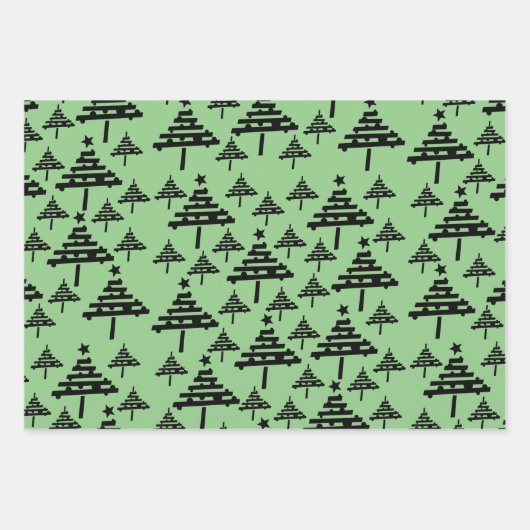 Eenvoudig kerstboompatroon Feestdagen Inpakpapier Vel (Voorkant 3)