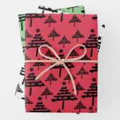 Eenvoudig kerstboompatroon Feestdagen Inpakpapier Vel (In situ)