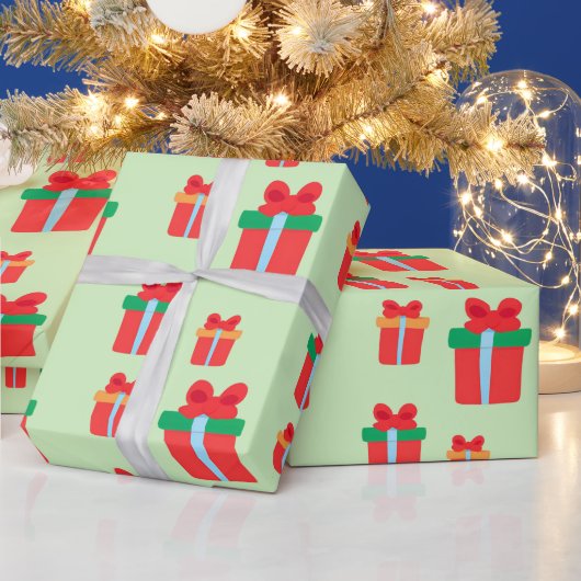 Eenvoudig kerstcadeau cadeau kastpatroon cadeaupapier (Feestdagen)