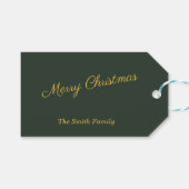 Eenvoudig kerstcadeau Label Bos Groen en Goud Cadeaulabel (Voorkant (Horizontaal))