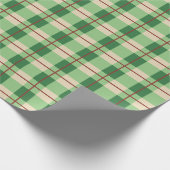 Eenvoudig kerstcadeau rood en groen gecheckt cadeaupapier (Hoek)