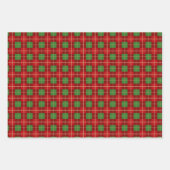 Eenvoudig kerstcadeau rood en groen gecheckt inpakpapier vel (Voorkant)