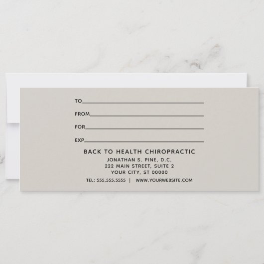 Eenvoudig kerstcadeaubon voor chiropractisch gebru (Achterkant)
