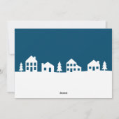Eenvoudig kerstdorp feestdagenkaart (Achterkant)