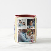 Eenvoudig kerstfeest 5 foto-collage-geel-schotwond mok (Midden)