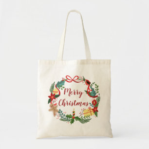 Eenvoudig kerstfeest   Canvas tas
