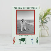 Eenvoudig kerstfeest feestdagenkaart (Staand voorkant)