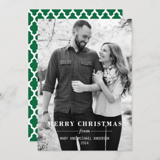 Eenvoudig kerstfeest feestdagenkaart (Voorkant / Achterkant)