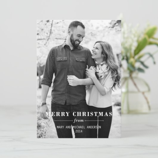 Eenvoudig kerstfeest feestdagenkaart (Staand voorkant)