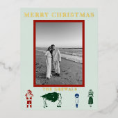 Eenvoudig kerstfeest folie feestdagen briefkaart (Voorkant)